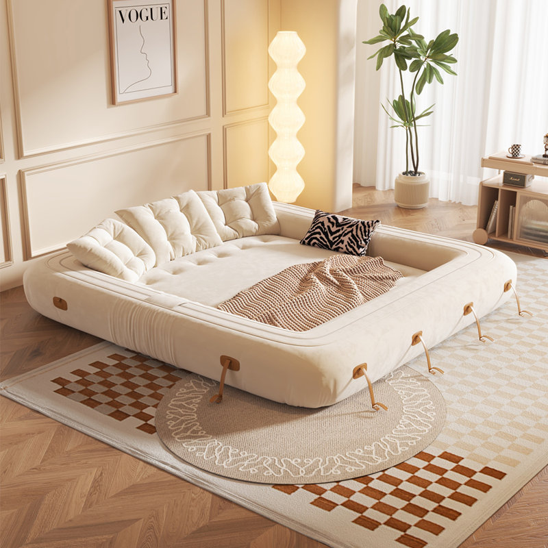 Anchondo Velvet Sleeper Sofa Bed Everly Quinn Upholstery Color Beige Size 23.6 H x 86.2 W x 40.2 D